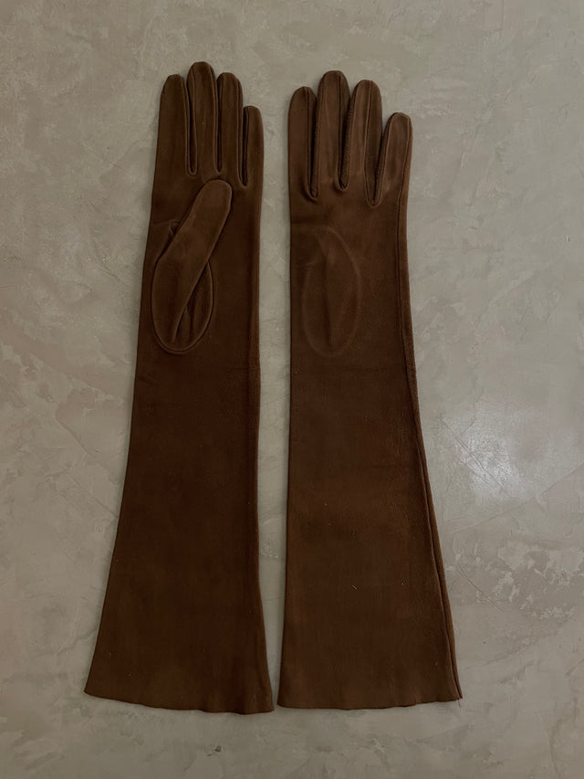 GUANTES MEDIOS ANTE MARRÓN CHOCOLATE