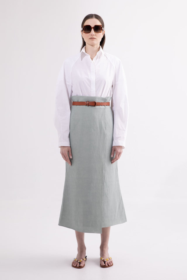 LAU SKIRT Aqua linen