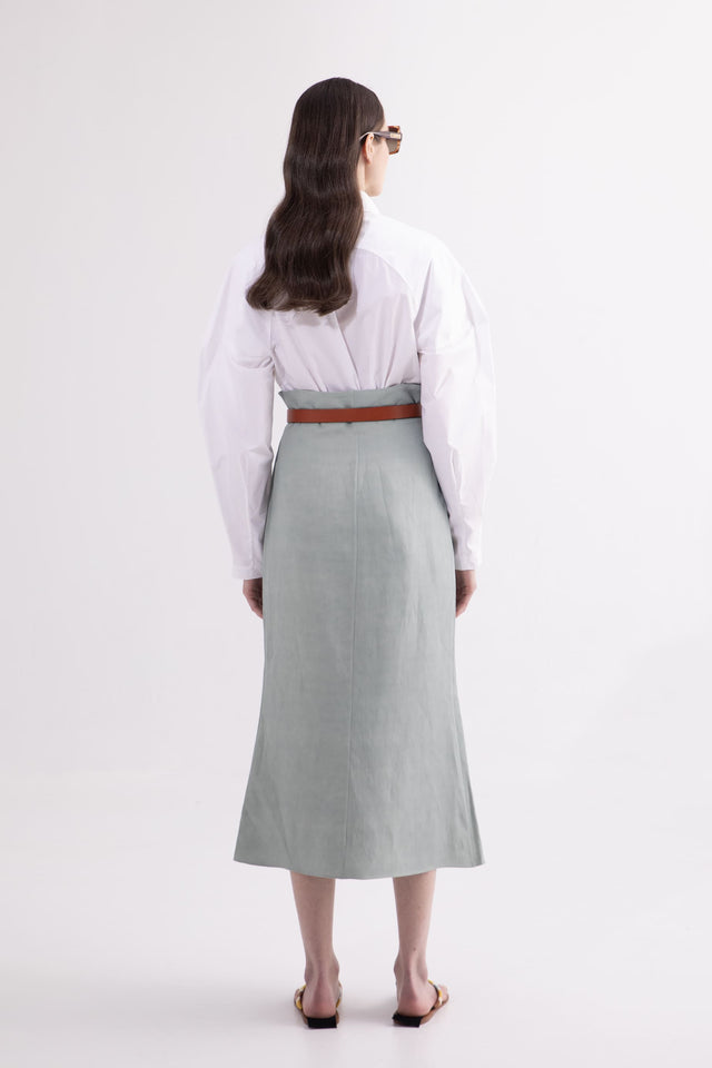 LAU SKIRT Aqua linen