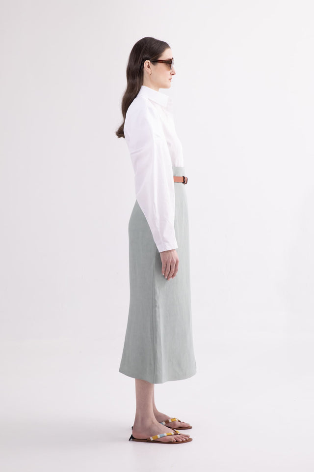 LAU SKIRT Aqua linen