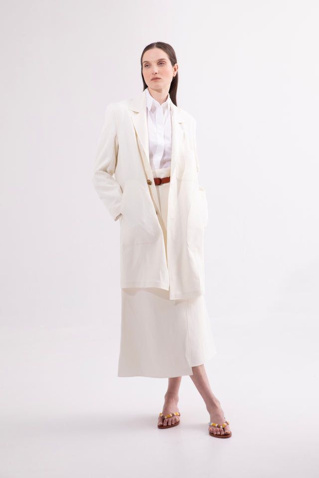 LAU SKIRT Ivory linen