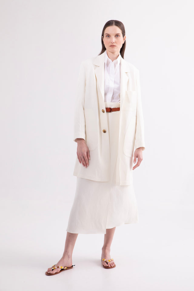 LAU SKIRT Ivory linen