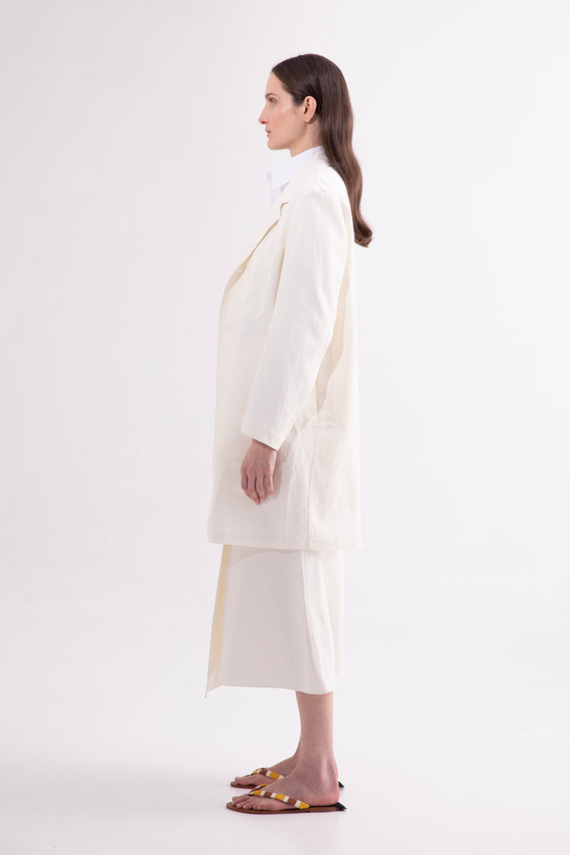 LAU SKIRT Ivory linen