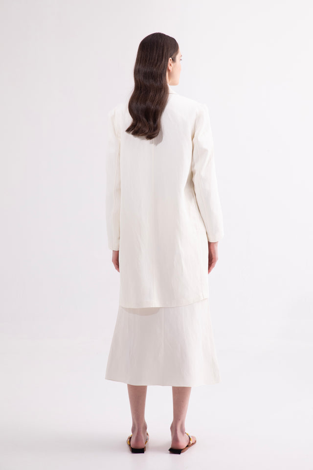 LAU SKIRT Ivory linen