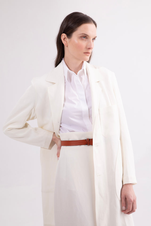 LAU SKIRT Ivory linen