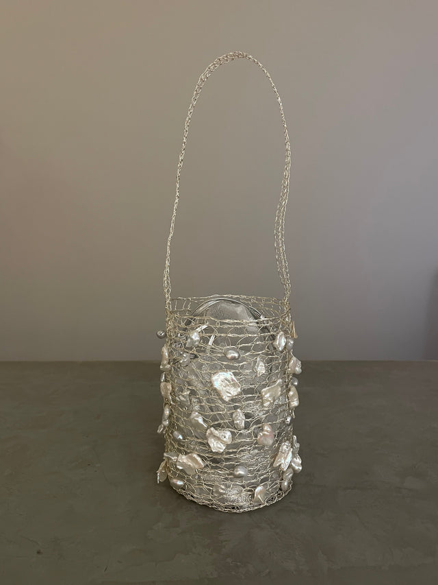 SAC CYLINDRIQUE EN ARGENT