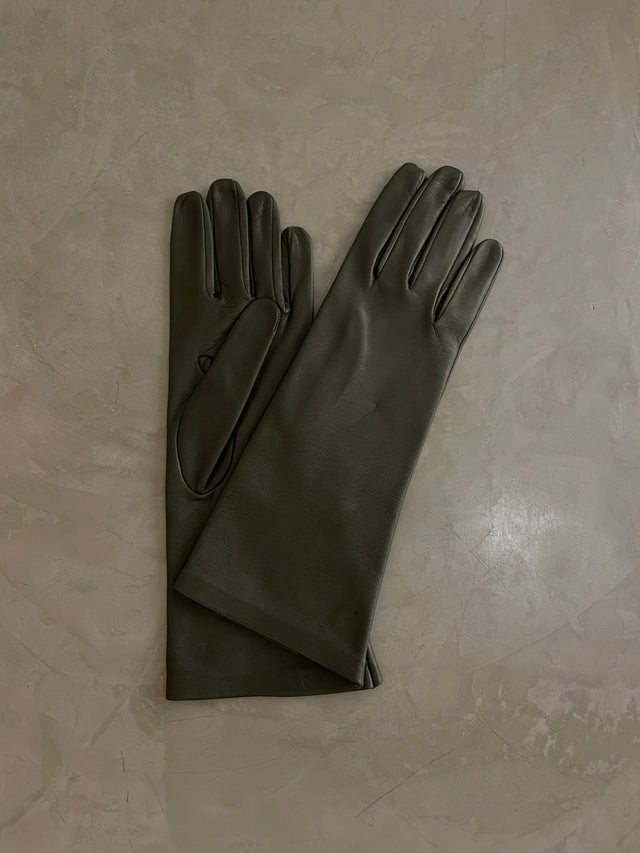 GUANTES CUERO VERDE OSCURO